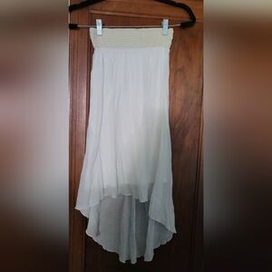 Elegant White Women's Boho gaus Skirt